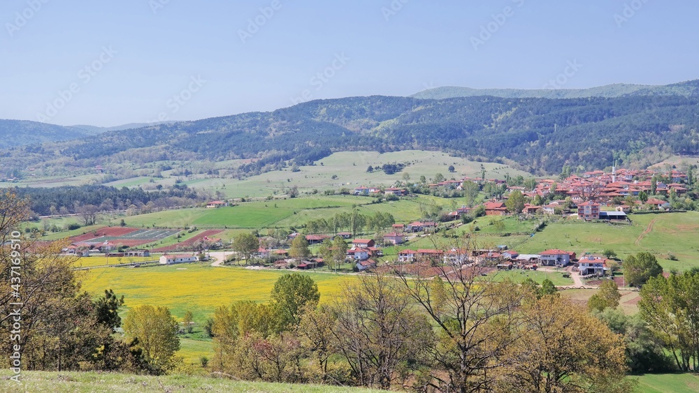 Turkey countryside landscape in early spring