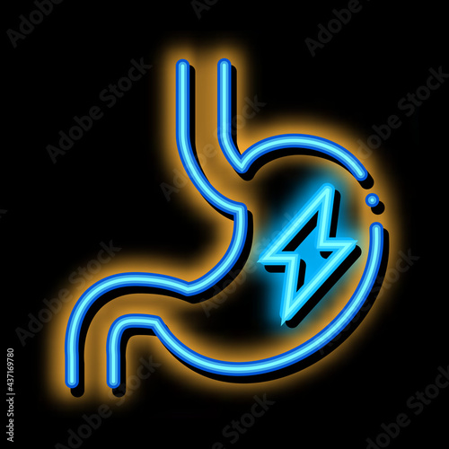 Upset Stomach Symptomp Of Pregnancy neon light sign vector. Glowing bright icon transparent symbol illustration