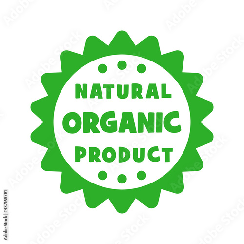 round green stamp sticker natural organic product isolated on white background