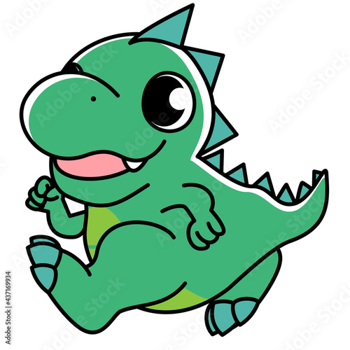 恐竜　ティラノサウルス　かわいい　シンプル　イラスト素材