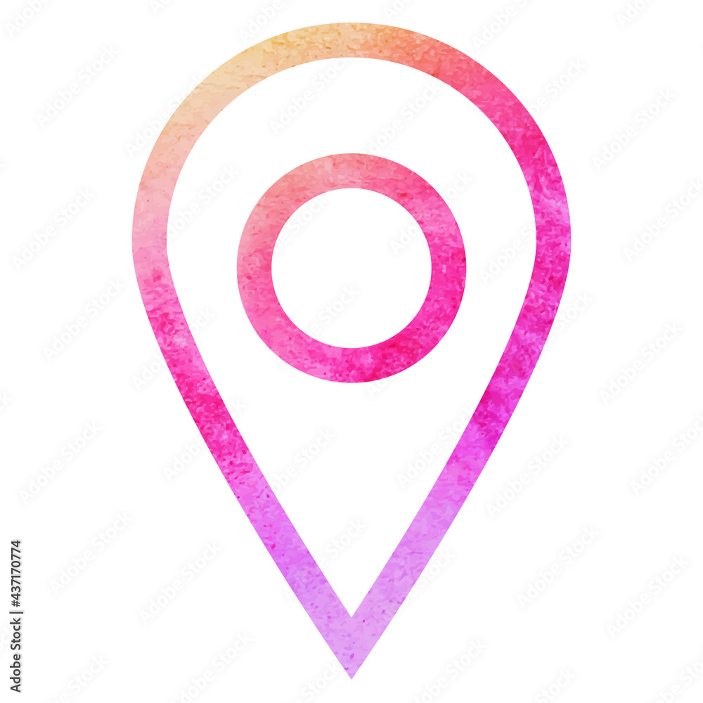 Map pointer icon watercolor gradient texture. Map pointer icon watercolor gradient texture.