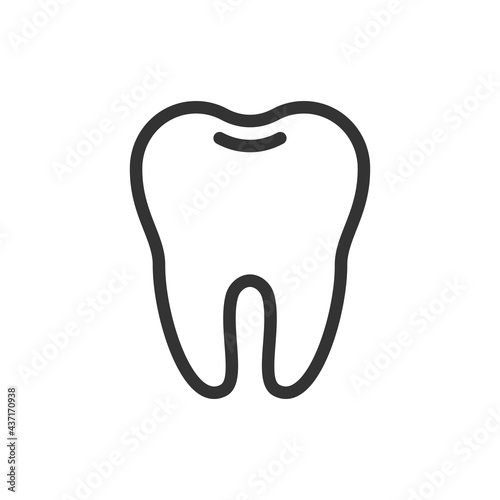 Healthy tooth, cute single vector icon illustration. Line style isolated image