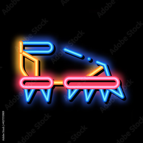 Ice-climbing Alpinism Spike Shoe Tool neon light sign vector. Glowing bright icon transparent symbol illustration