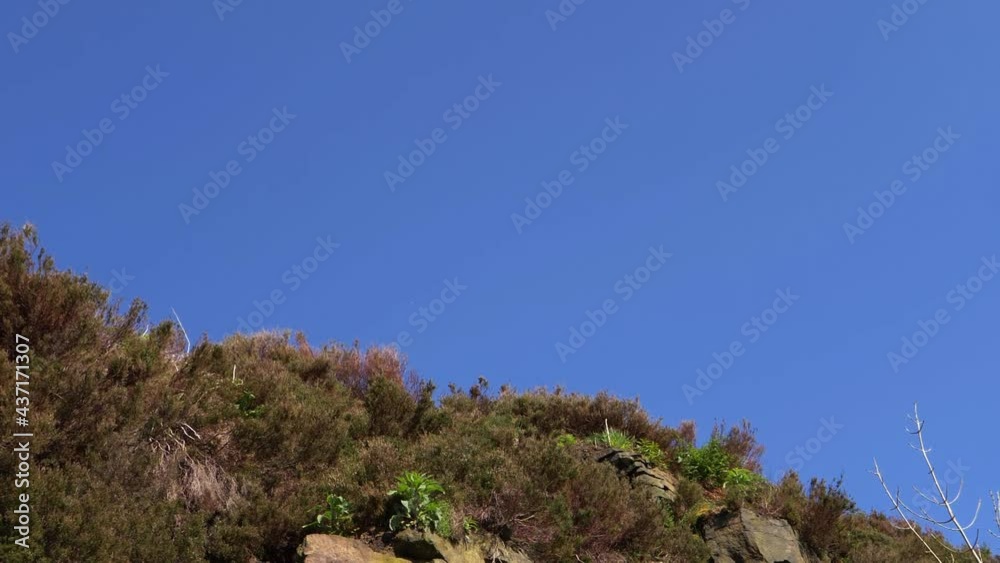 Rocky terrain formation against blue sky Rocky terrain formation against blue sky