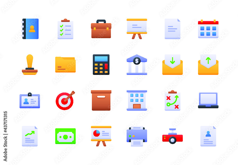 Business Gradient Icon Set Business Gradient Icon Set