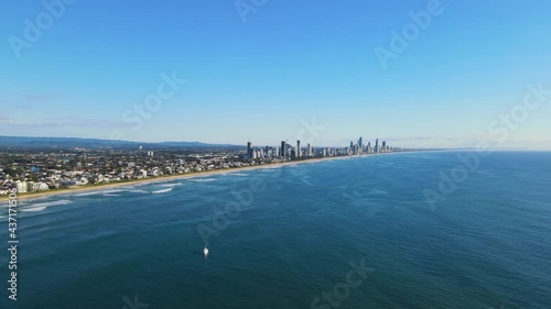 Wallpaper Mural Sandy Beach At North Burleigh Hill In Gold Coast, Queensland, Australia. aerial Torontodigital.ca
