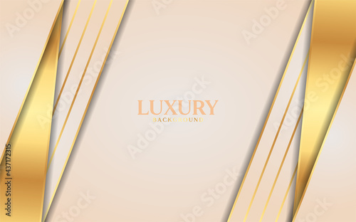 Luxury cream shade background with line golden elements.