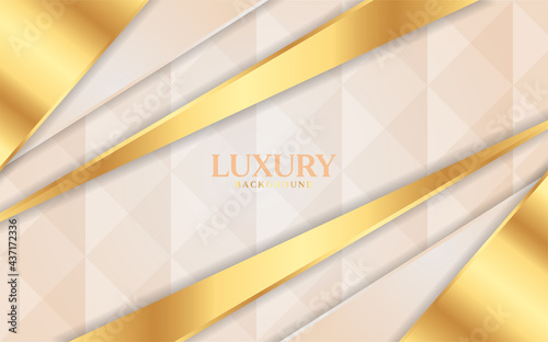 Luxury cream shade background with line golden elements.