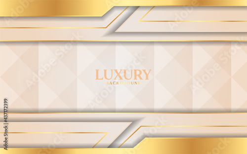 Luxury cream shade background with line golden elements.