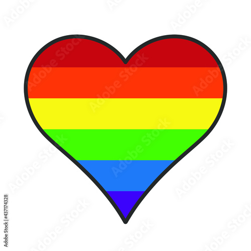 Heart shape with rainbow color stripe pattern. Vector illustration image. Free Download Heart shape with rainbow color stripe pattern. Vector illustration image. - GFXLoad