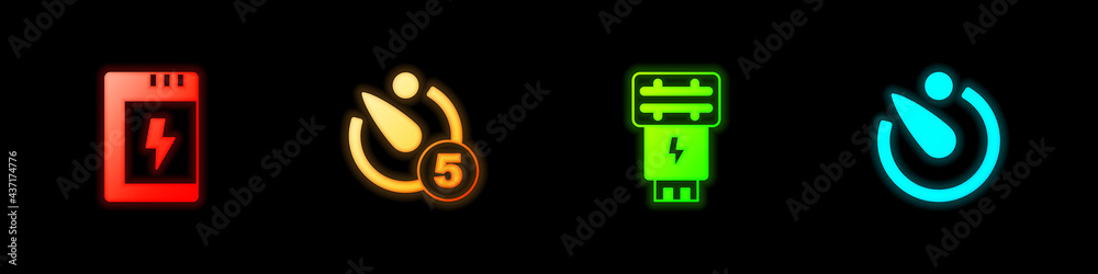 Set Battery for camera, Camera timer, Photo flash and icon. Vector Set Battery for camera, Camera timer, Photo flash and icon. Vector