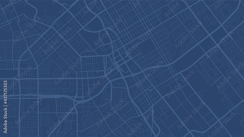 Blue San Jose city area vector background map, streets and water cartography illustration.