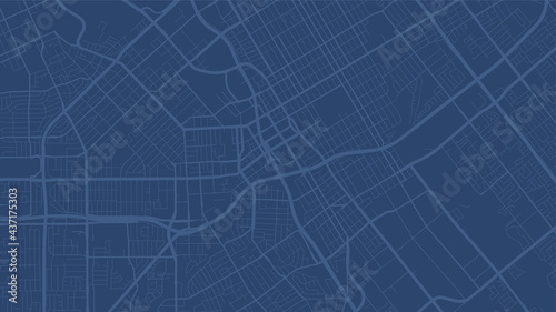 Blue San Jose city area vector background map, streets and water cartography illustration.