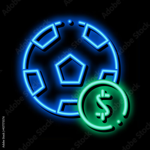Soccer Ball Betting And Gambling neon light sign vector. Glowing bright icon sign. transparent symbol illustration