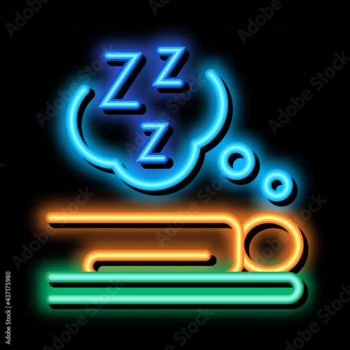 Human Sleep Biohacking neon light sign vector. Glowing bright icon sign. transparent symbol illustration