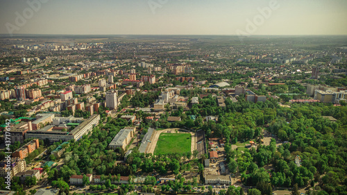 aerial photography of the city of Penza in the summer