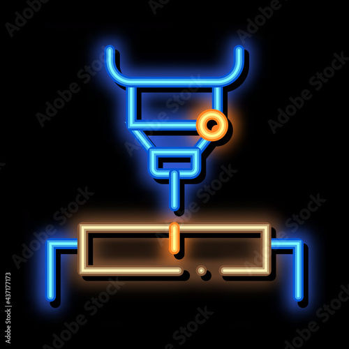 Factory Drilling Metallurgical neon light sign vector. Glowing bright icon sign. transparent symbol illustration