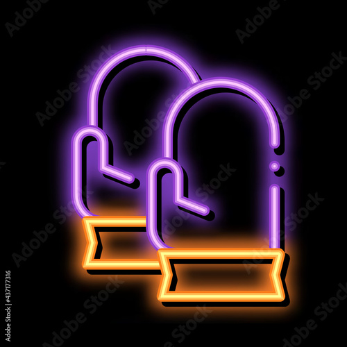 Factory Protective Gloves Metallurgical neon light sign vector. Glowing bright icon sign. transparent symbol illustration