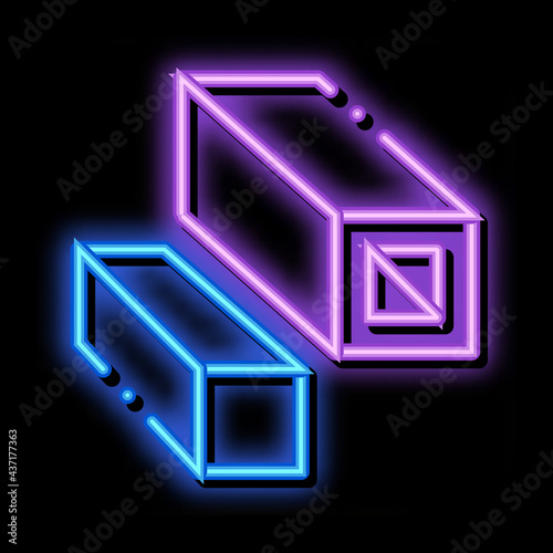 Square Tubes Metallurgical neon light sign vector. Glowing bright icon sign. transparent symbol illustration