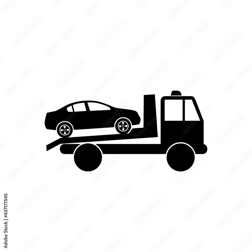 Tow truck city road assistance service icon isolated on white background