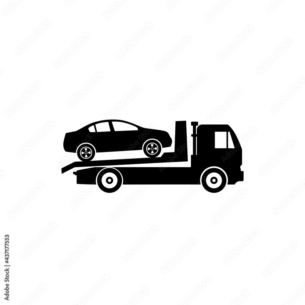 Tow truck city road assistance service icon isolated on white background