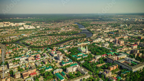 aerial photography of the city of Penza in the summer