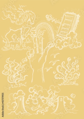 サイケデリックで魔術的な線画