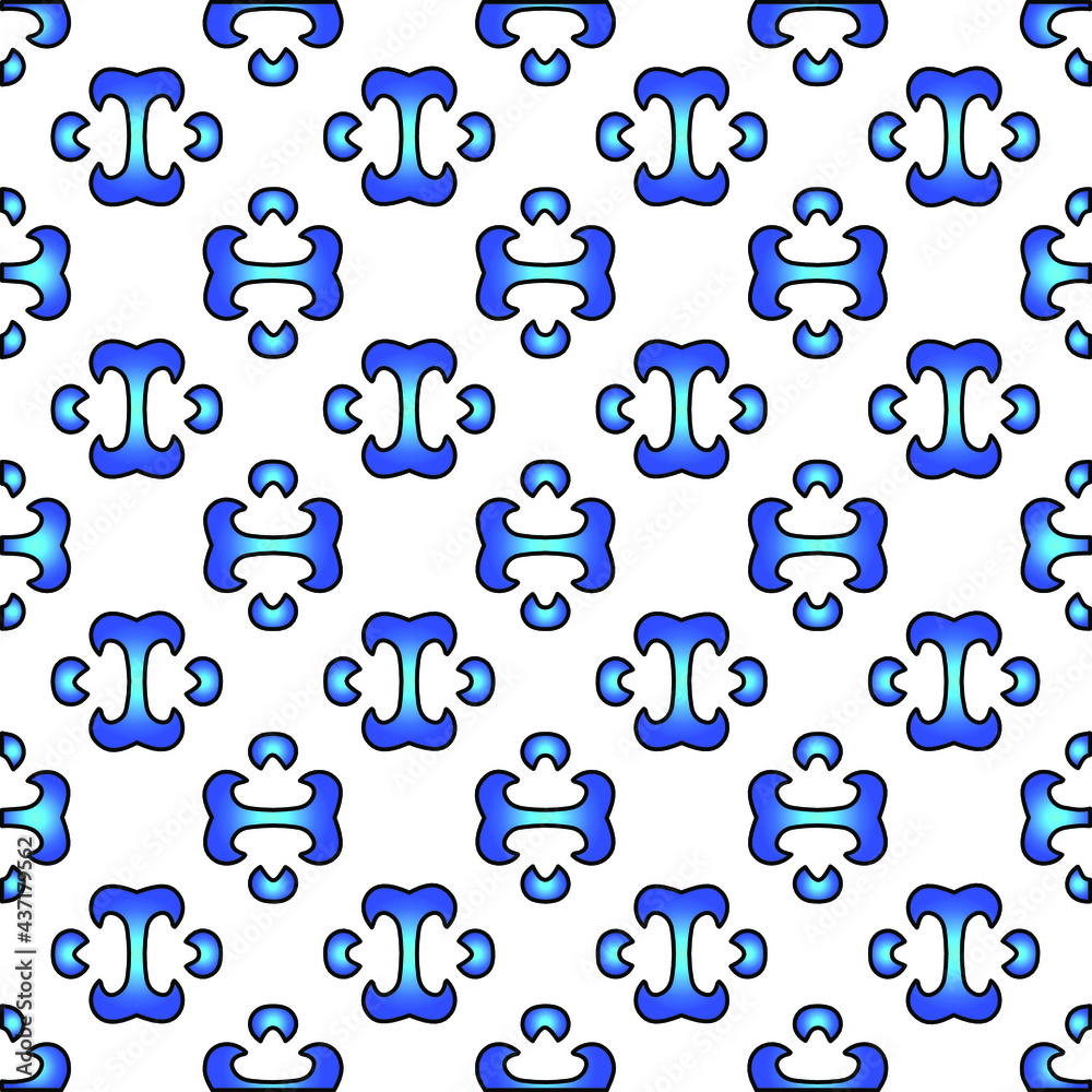 Geometric vector pattern with azure and blue gradient. simple ornament for wallpapers and backgrounds.