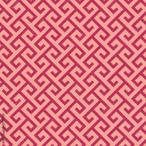 Japanese Geometric Maze Line Vector Seamless Pattern