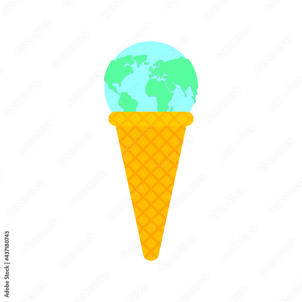 Earth ice cream. Planet earth icecream. vector illustration Earth ice cream. Planet earth icecream. vector illustration