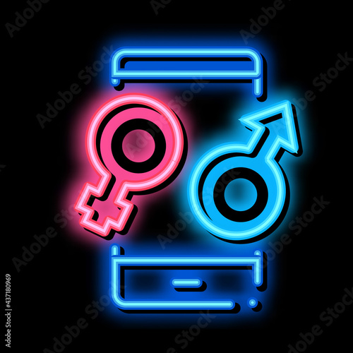 Male and Female Compatibility neon light sign vector. Glowing bright icon Male and Female Compatibility sign. transparent symbol illustration