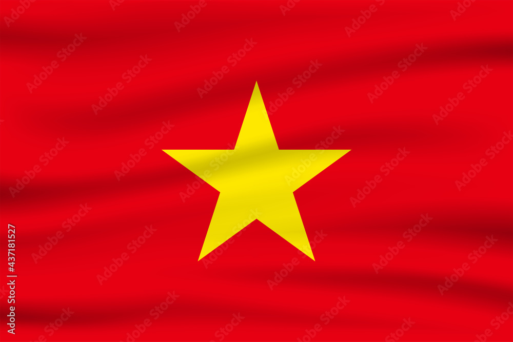 Waving flag of Vietnam. Flag Vietnam. Vector illustration of Thailand 3D icon Waving flag of Vietnam. Flag Vietnam. Vector illustration of Thailand 3D icon