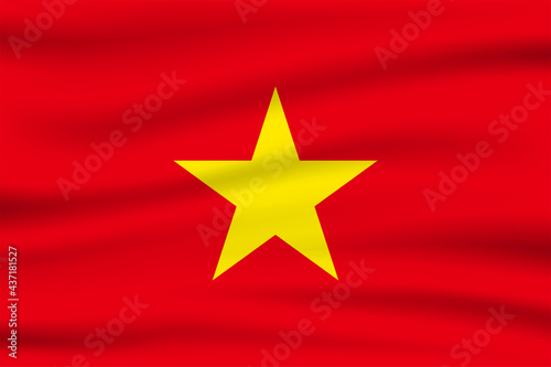 Waving flag of Vietnam. Flag Vietnam. Vector illustration of Thailand 3D icon