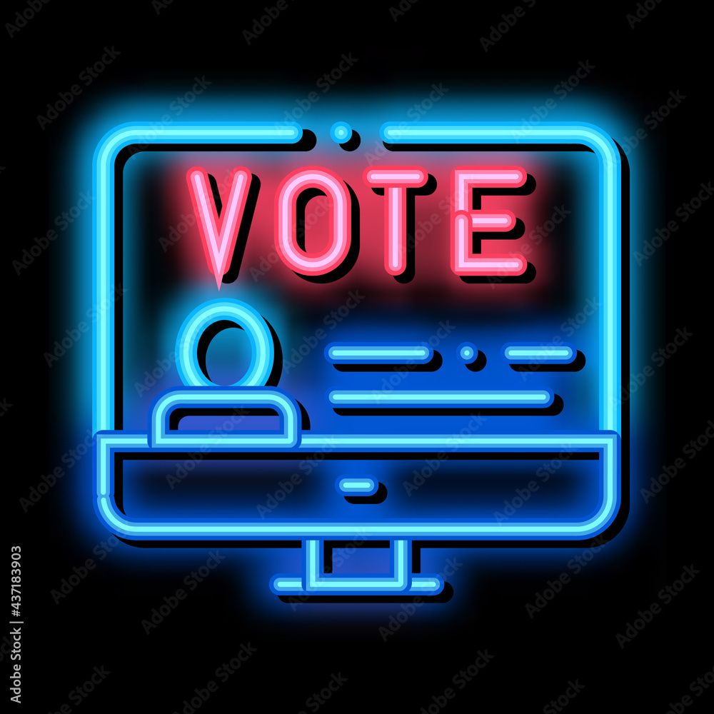 Vote Computer Information neon light sign vector. Glowing bright icon Vote Computer Information sign. transparent symbol illustration Vote Computer Information neon light sign vector. Glowing bright icon Vote Computer Information sign. transparent symbol illustration