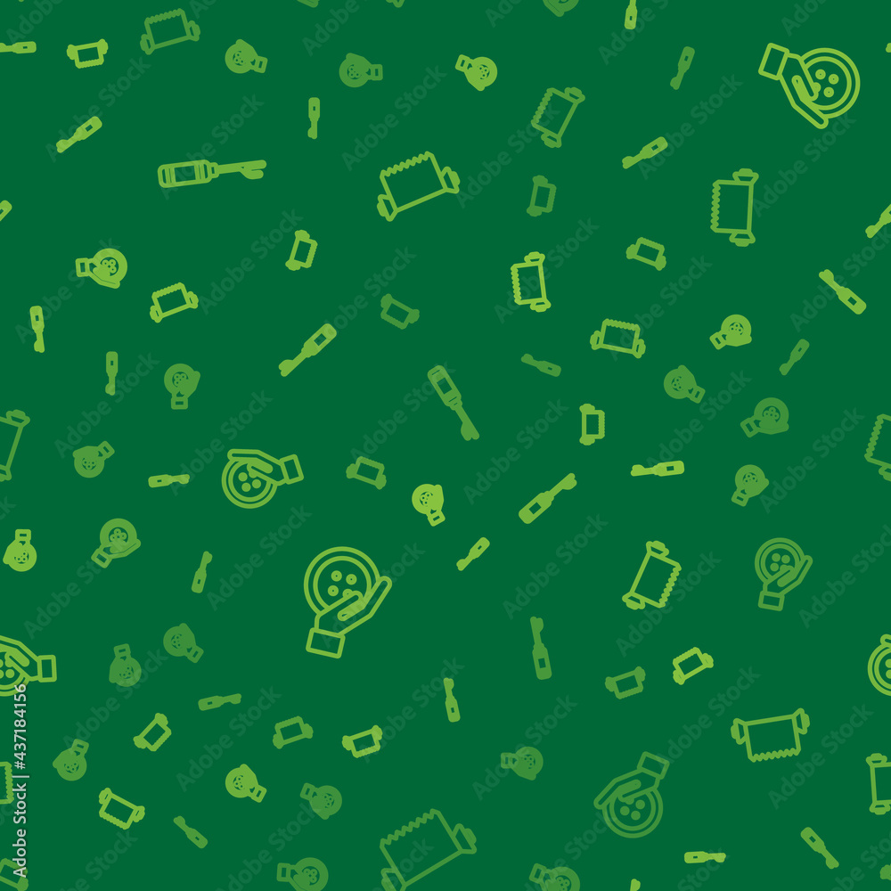 Set line Awl tool, Sewing button and Textile fabric roll on seamless pattern. Vector Set line Awl tool, Sewing button and Textile fabric roll on seamless pattern. Vector