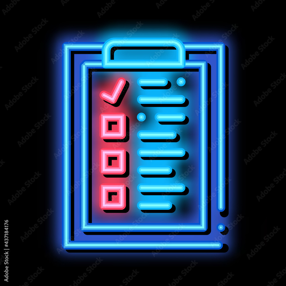 Voting Sheet neon light sign vector. Glowing bright icon Voting Sheet sign. transparent symbol illustration Voting Sheet neon light sign vector. Glowing bright icon Voting Sheet sign. transparent symbol illustration