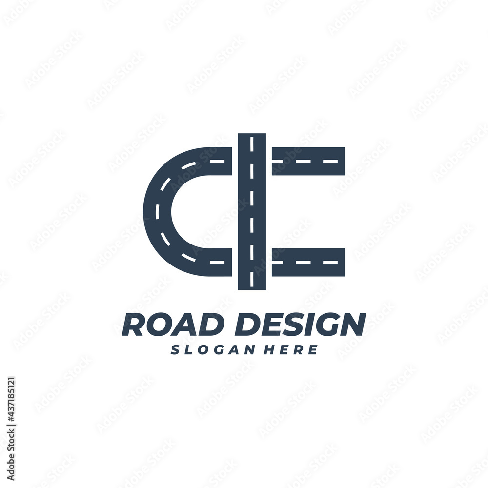 Obraz premium Road logo vector template, Creative Road logo design concepts