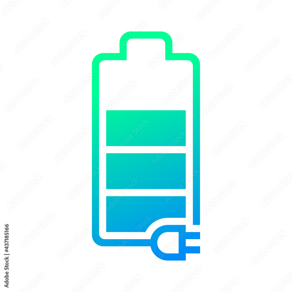 Battery charge with plug, Charging electric icon, Power energy indicator concept, Isolated on black background, Vector illustration Battery charge with plug, Charging electric icon, Power energy indicator concept, Isolated on black background, Vector illustration