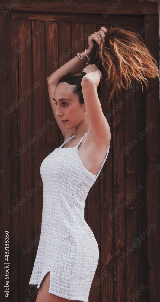 Obraz premium woman in white dress