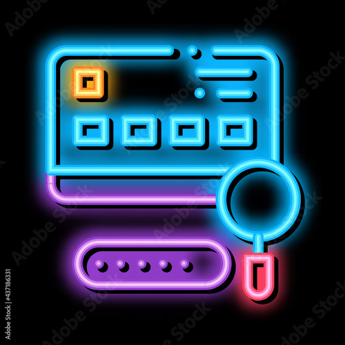 Credit Card Study neon light sign vector. Glowing bright icon Credit Card Study sign. transparent symbol illustration