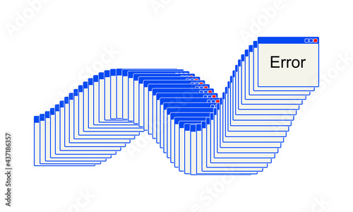 Error Window interface. windows browser page