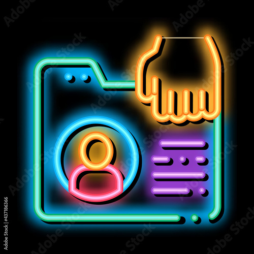Identity Theft neon light sign vector. Glowing bright icon Identity Theft sign. transparent symbol illustration