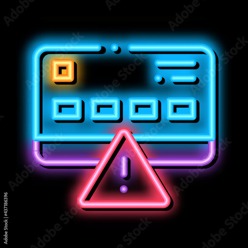 Credit Card Hacking neon light sign vector. Glowing bright icon Credit Card Hacking sign. transparent symbol illustration