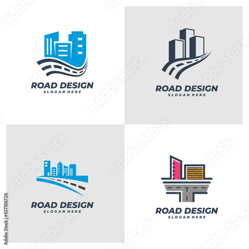 Set of Road City logo vector template, Creative Road logo design concepts