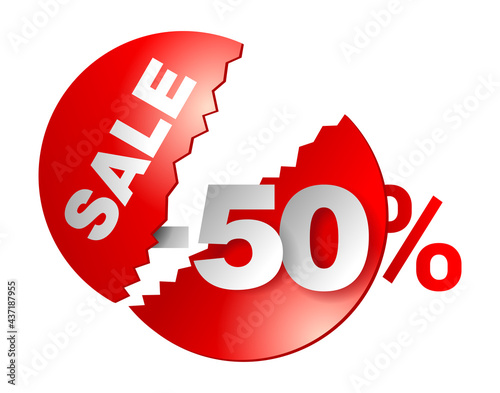 Sale 50 percent off - discount price tag