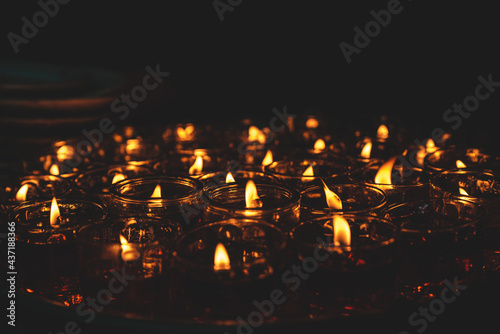 Candles burning in a temple during TET holiday in Vietnam