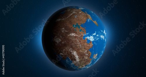 Pangea supercontinent in planet earth rotating photo