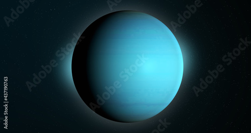 Fototapeta Uranus planet rotating in its own orbit in the outer space