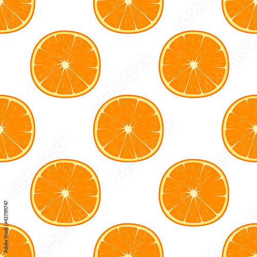 Bright seamless pattern with oranges, vector illustration