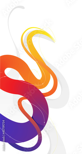 Elemento grafico moderno astratto. Linee e forme liquide fluenti colorate dinamiche.